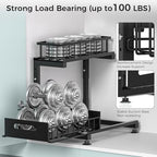 Saydear 2-Pack L-Shaped Under Sink Organizer, 2-Tier Pull-out Cabinet Rack - Image 5
