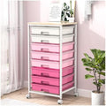 SYKIARIOL Rolling Cart with Drawers,Utility Cart with 8 Drawers,Rose Pink by SYKIARIOL