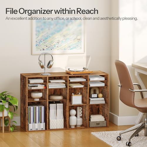 HOOBRO Wooden Literature Organizer, 36-Slot Mail Sorters, Removable Classroom Mailbox, Student Mailboxes for Classroom, Paper Storage Organizer, for Home, Office, Classroom, Rustic Brown FG36WF01 - Image 2