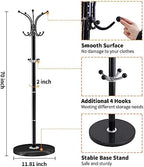 ZOZOE Metal Coat Rack Stand, Modern Coat Rack Freestanding with Natural Marble Base, 360° Rotary Design Coat Racks with 14 Hooks, Black Coat Tree Hanger Stand for Bags, Hats, Entryway, Office - Image 4