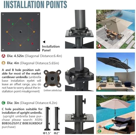 In-ground Umbrella Base for Offset Cantilever Umbrellas, Stainless Steels Outdoor Umbrella Base, Upright Outdoor Umbrella Holder - Image 5
