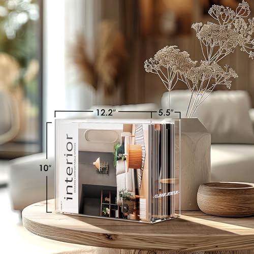 File Organizer for Desk - This Acrylic Storage Box is great for Office Organization - Its Modern Acrylic Magazine Holder makes a Great Gift for Home/Work Space - Image 4