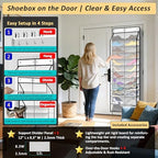 Kotkn 24-Pair Over Door Shoe Organizer for Family & Kids, Double Sided | Hanging Storage for Sneakers, Boots, Toys & Room Organization-Pearl White - Image 5