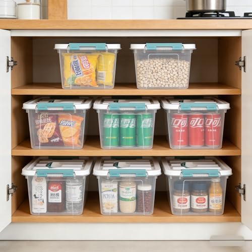 Zopnny 7-Quart Storage Bins with Lids, Stackable Plastic Totes, 6-Pack - Image 7