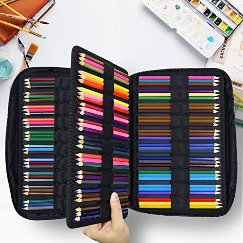 YOUSHARES Big Capacity Colored Pencil Case - 300 Slots large Pen Case Organizer with Multilayer Holder for Prismacolor Colored Pencils & Gel Pen (Wavy Blue) - Image 5