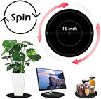 16Inch Lazy Susan Turntable - Heavy Duty Rotating Swivel Steel Ball Bearings - Flat Base Stand for TV/Computer/Monitor/Arts/Crafts/Bonsai/Christmas Tree/Cabinet Organizer(Plastic&Black) - Image 4