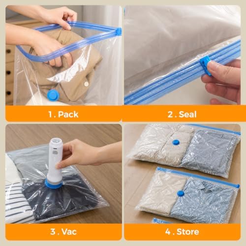 24 Pack Travel Vacuum Storage Bags with Rechargeable Cordless Pump, 3 Sizes - Image 7