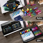 Tandefio 3 Pcs Black Desk Drawer Organizer Bulk Metal Mesh Tray - Image 3