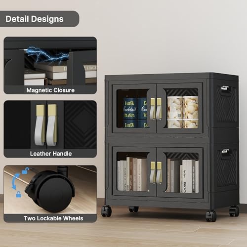 UAMFURI Stackable Storage Bins with Lids, 96QT Extra Large Storage Cabinet - Image 4