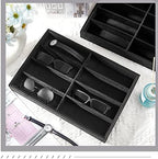 Amylove 4 Pcs Black Sunglass Organizer Trays 8 Grids Velvet Glasses Holder Jewelry Display Organizer Eyeglasses Storage Box Drawer - Image 5