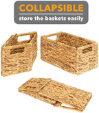 SpaceAid 6 Pack Wicker Basket, Storage Baskets for Organizing, Woven Rattan Basket with Handles for Shelves, Water Hyacinth Large Cube Organizer Storage Bin, 13x8.2x7 inch, Natural - Image 7