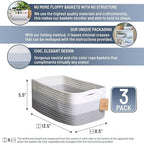 NaturalCozy 13.5”x8.5”x5.5” Rectangle Storage Baskets for Shelves 3 Pack | Cotton Rope Woven Small Baskets for Organizing | Small Storage Bins for Nursery, Bathroom, Closet, Shelf, Decorative - Image 2