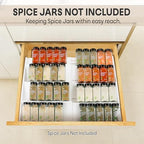 Bamboo Spice Drawer Organizer, 4-Tier Spice Rack for Cabinet - Image 3