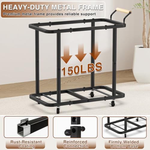 Rolling Laundry Hamper with Wheels, Laundry Hamper 3 Section with Lid Gray - Image 5
