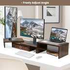 Monitor Riser for 3 Monitors, Angle Adjustable Monitor Stand with Drawer - Image 7