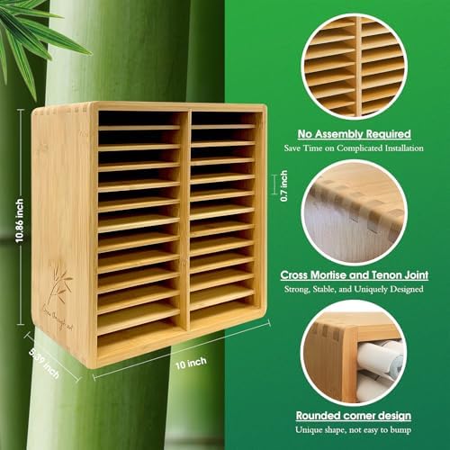 Marker Organizer for 168 Markers,Bamboo Wooden Desk Storage Organizer Rack,Markers Pens Pencils Art Brushes Storage Holder for Home Classroom Office Decor. - Image 3