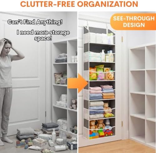 Ofiray-home 2 Pack Over Door Organizer with 6 Large Pockets - Image 3