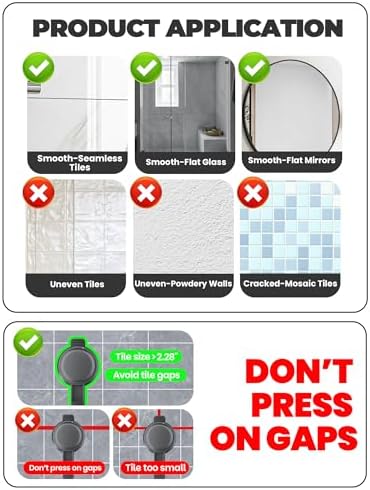 Corner Shower Caddy Suction Cup,Shower Shelves with Hooks,No Drilling Powerful Upgrade Suction Bathroom Corner Organizers and Storage,Removable Waterproof Rustproof Shower Shelf Bathroom Decor - Image 4