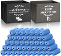 Suzile 200 Pcs Disposable Shoe Covers with 2 Pcs Box Open House Supplies Foldable Booties Shoe Covers Holder Storage Bin for House Indoor Guest Supplies, 10 x 10 x 8 Inch (Black,Gray,Blue) by Suzile