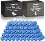 Suzile 200 Pcs Disposable Shoe Covers with 2 Pcs Box Open House Supplies Foldable Booties Shoe Covers Holder Storage Bin for House Indoor Guest Supplies, 10 x 10 x 8 Inch (Black,Gray,Blue) by Suzile