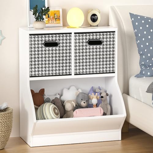 Fabric Cubby Storage Bins,13x13x13 Inches,Cube Organizer Bin Foldable Storage Boxes with Dual Handles Fabric Organizer Box and collapsible Storage basket,Set of 6,Houndstooth - Image 5