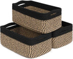 Goodpick 3Pack Wicker Storage Baskets for Closet, 11 x 7 x 4.5 by Goodpick