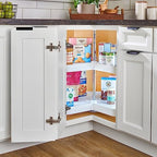 Lazy Daisy Polymer Kidney-Shaped 2-Shelf Lazy Susan for Corner Base Cabinets - Image 2