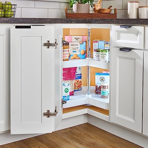 Lazy Daisy Polymer Kidney-Shaped 2-Shelf Lazy Susan for Corner Base Cabinets - Image 2