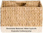 StorageWorks Hand-Woven Divided Magazine Basket, Rattan Magazine Holder, Natural Wicker Magazine Rack for Bathroom, Office, Water Hyacinth, 1 Pack - Image 4