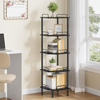 Tajsoon 5 Tier Corner Shelf Stand, Standing Corner Shelf Unit, Black - Image 7