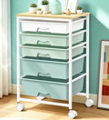 SUNALLY Rolling Carts With 5 Drawers, Storage Drawer Carts for Craft, Green by SUNALLY