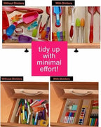 Bamboo Drawer Dividers – Adjustable Expandable Drawer Organizer, 6-Pack Bamboo Separators for Kitchen, Dresser, Clothes, Utensils & Home Organization - Image 4
