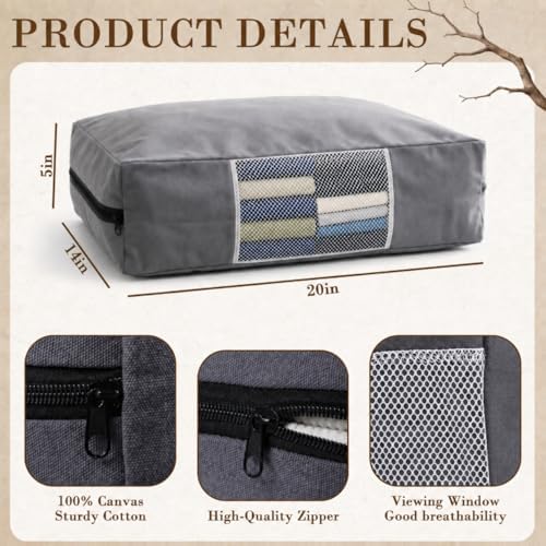 6 Pcs Cotton Canvas Sweater Storage Bag, 20"x14"x5" Closet Organizer Bag - Image 2