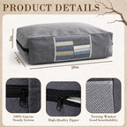 6 Pcs Cotton Canvas Sweater Storage Bag, 20"x14"x5" Closet Organizer Bag - Image 2