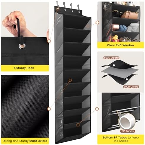 Mefirt XXL Clear Over the Door Shoe Organizer for Closet Fit 30 Pairs ﻿ - Image 3