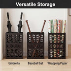 ZENFUN Rectangle Metal Umbrella Stand with 2 Hooks, Entryway Umbrella Holder & Walking Cane Storage, Umbrella Organizer Freestanding for Home, Office, Hotel, Black - Image 6