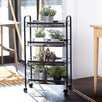 JANE EYRE Rolling Utility Storage Rack Cart on Wheels, Trolley Carft cart, Multi-Purpose Organizer Shelf (Black, 4 Tier)… - Image 4