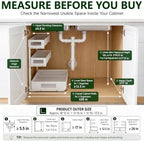 3 Tier Under Sink Organizer for Bathroom, Pull Out Drawers, 2 Pack - Image 3