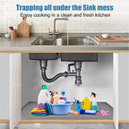 BEESVO Under Sink Mat for Kitchen Waterproof, 34" x 19" Silicone Under Sink Liner Kitchen & Bathroom Cabinet Protector Mats, Heavy Duty Flexible Under Sink Drip Tray with Lip, Cool Grey - Image 2