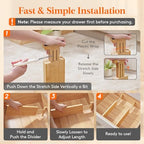 Lifewit 4" High Dresser Drawer Dividers, Adjustable Bamboo Drawer Organizer - Image 6
