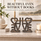 Love Bookends, Gold Decorative Book Ends for Shelves, Resin Bookends Set - Image 7