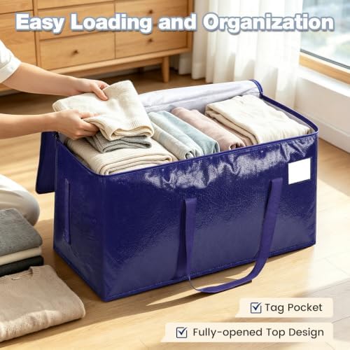 12 Pack Heavy Duty Waterproof Moving Bags, Foldable Totes - Image 3