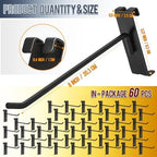 60 PCS Gridwall Hooks, 8 Inch Gridwall & Fixtures Hooks for Grid Wall Panels Accessory, Heavy Duty Display Hook for Wire Grid Wall Accessories Display Rack Hanging Storage (Black) - Image 2