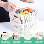 Ohmlove 8 Pack Plastic Storage Baskets with Lids for Organization - Image 3