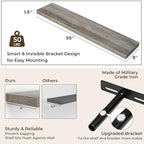 RICHFOCUS Long Floating Shelves for Wall 2Pack, Grey, 55" Lx8 D - Image 3