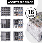 ALCOVA 2-Pack Shoe Organizer for Closet, 32 Pairs, Clear Lid - Gray - Image 3