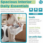 Home Logic 1.5 Bushel Plastic Laundry Basket Front Load, Large Laundry Hamper with Handles, Ventilated Clothes Organizer for Bedroom Bathroom Closet, 4 Pack, White - Image 5