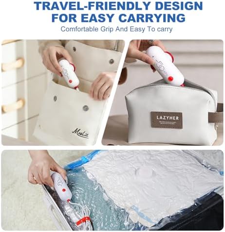 VMstr Vacuum Seal Bags for Clothing Travel, Vacuum Storage Bags with USB Electric Pump, Compression Space Saver for Luggage Suitcase 18 Combo Bags + USB Pump - Image 6
