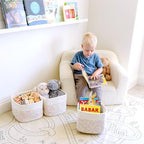 NaturalCozy Storage Cubes 9”x9”x7”Cotton Rope Woven Baskets for Organizing 3-Pack | 9 Inch Cube Storage Bin | Small Basket for Shelf Nursery, Pantry, Decorative Plant, Bathroom Closet, Toy Gift - Image 4
