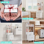 HapiRm Rolling Makeup Cart Organizer - Floor Skincare Make Up Storage with 2 Non-woven Fabric Drawers, Vanity Organizer Cosmetic Display Cases Holder for Skin Care Perfume Nail Polish Brush Hair Tool - Image 7